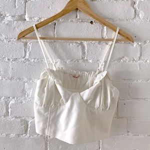 Pacsun White Cropped Corset Top